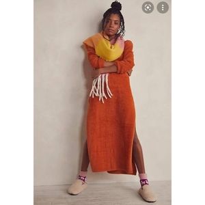 Free People Women's Girls Night In Maxi Pullover  V-neck By Intimately size S